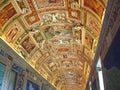 Beautiful art, sculptures and paintings inside the Vatican museums in Rome Royalty Free Stock Photo