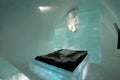 Art Suite, individually themed and hand carved by an artist in the Ice Hotel 365 in Jukkasjarvi in Sweden