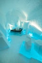 Art Suite, individually themed and hand carved by an artist in the Ice Hotel 365 in Jukkasjarvi in Sweden