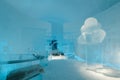 Art Suite, individually themed and hand carved by an artist in the Ice Hotel 365 in Jukkasjarvi in Sweden