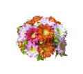 Beautiful artificial bouguet flowers on white