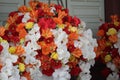 Beautiful of artificial flowers, white, orange, red, yellow flowers. Royalty Free Stock Photo