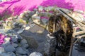 Beautiful artificial mill stream or water wheel decorated in botanical garden at Hwangmaesan County Park in Hapcheon-gun Royalty Free Stock Photo