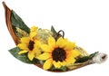 Beautiful artificial sunflower with leaf