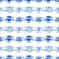 Beautiful artistic tender wonderful blue porcelain china tea cups pattern