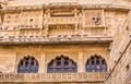 A beautiful and artistic window of an old fort in Indian city of Jaisalmer.