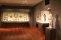 Beautiful artwork,sculpture and pottery displayed in large room, Cleveland Art Museum, Ohio, 2016