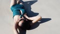 Beautiful Asia woman lie down on beach Royalty Free Stock Photo