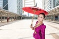 Beautiful Asia woman traveling in Bangkok