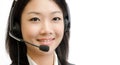 Beautiful asia young business woman with headset Royalty Free Stock Photo