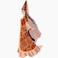 A Beautiful Asian Bride vector.Girl in a conical headdress