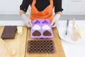Woman making chocolate Royalty Free Stock Photo