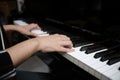 Beautiful asian girl learn to play piano