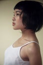 Beautiful Asian girl looking to the side Royalty Free Stock Photo