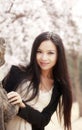 Beautiful Asian girl in spring Royalty Free Stock Photo