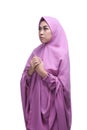 Beautiful asian muslim woman in hijab dress praying to god Royalty Free Stock Photo