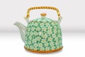 Beautiful Asian Tea Pot and Cup Set with Floral patterns Mockup Royalty Free Stock Photo