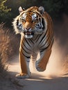 Beautiful Asian tiger running