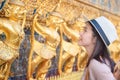 Beautiful asian tourist woman smile and enjoy travel