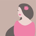 Beautiful Asian Woman abstract flat illustration