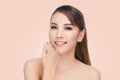 Beautiful Asian woman cares for the skin face Beautiful Spa Royalty Free Stock Photo