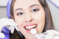 Beautiful asian woman smile with healthy teeth whitening Royalty Free Stock Photo