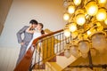 Beautiful asian young bride and groom kissing Royalty Free Stock Photo