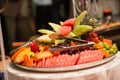 Assorted Fruit Tray at a Catered Banquet Royalty Free Stock Photo