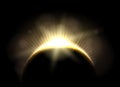 Beautiful astronomic solar moon eclipse