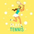 Beautiful athletic woman tennis player