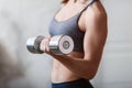 Beautiful athletic woman workout with dumbell Royalty Free Stock Photo