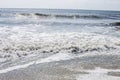 The beautiful Atlantic Ocean white clear blue water waves Royalty Free Stock Photo