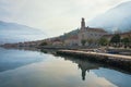 Beautiful atmospheric landscape and its reflection in the water. Montenegro