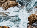 Beautiful atmospheric view on rocks and the Atlantic ocean Royalty Free Stock Photo