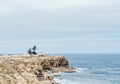 Beautiful atmospheric view on rocks and the Atlantic ocean Royalty Free Stock Photo