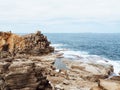 Beautiful atmospheric view on rocks and the Atlantic ocean Royalty Free Stock Photo