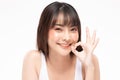 Beautiful Attractive Asian young woman smile and making okay sign Royalty Free Stock Photo