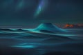 Beautiful aurora borealis landscape over the mountains Generative AI