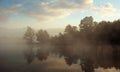 Beautiful auroral autumn landscape . Royalty Free Stock Photo