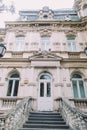 Beautiful austrian classic 19-th century building main enbtrance Royalty Free Stock Photo