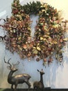 Christmas decoration wreath, filled with elves and deer