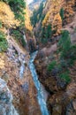 Beautiful autumn alpine landscape with Zmuttbach creek near Zermatt