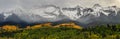 Beautiful Autumn Color in the San Juan Mountains of Colorado. The Sneffels Range Royalty Free Stock Photo