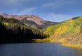 Beautiful Autumn Color in the San Juan Mountains of Colorado. Woods Lake in the Lizard Head Wilderness Royalty Free Stock Photo