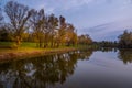 Late fall evening at Lac des Dames, Bourg Saint AndÃÂ©ol France Royalty Free Stock Photo