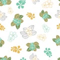 Beautiful autumn coloured floral vector repeat pattern