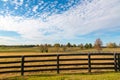 Beautiful autumn country landscape with pastures of horse farms Royalty Free Stock Photo