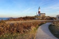 Beautiful Autumn day to visit Montauk Point Lighthouse, Hamptons, New York Royalty Free Stock Photo