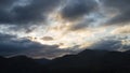 Majestic Autumn Fall landscape image of view from Castlehead in Lake District over Derwentwater towards Catbells and Grisedale Royalty Free Stock Photo