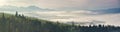 Misty autumn. Foggy morning panorama Royalty Free Stock Photo